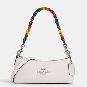 Coach Charlotte Crossbody with Removable Rainbow chain NWT